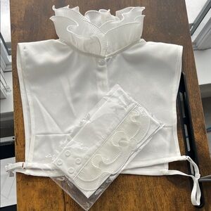 White Ruffled Collar Blouse